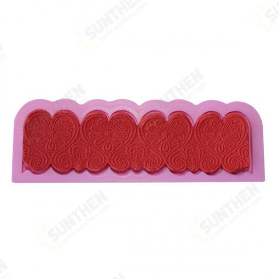 Heart Shape Silicone Fondant Lace Mold Cake Decorating Mould