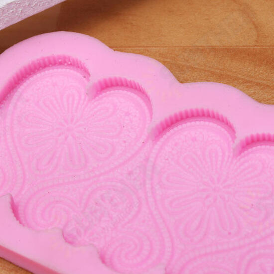 Heart Shape Silicone Fondant Lace Mold Cake Decorating Mould Heart Shape Silicone Fondant Lace Mold Cake Decorating Mould