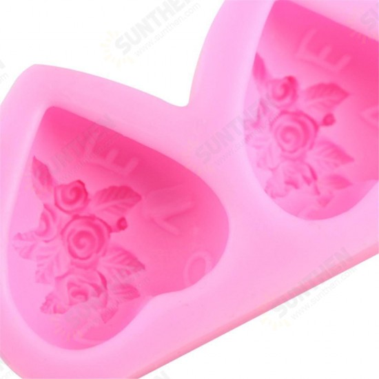 Heart-shaped Rose Silicone Baking Mold Fondant Cake Mold DIY Chocolate Handmade Soap Mold Baking Tools