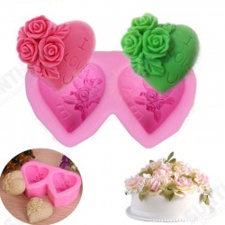 Heart-shaped Rose Silicone Baking Mold Fondant Cake Mold DIY Chocolate Handmade Soap Mold Baking Tools Heart-shaped Rose Silicone Baking Mold Fondant Cake Mold DIY Chocolate Handmade Soap Mold Baking Tools