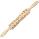 JM01687 Wooden Christmas Embossed Rolling Pin Dough Stick Baking Pastry Tool New Year Christmas Decoration