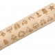 JM01687 Wooden Christmas Embossed Rolling Pin Dough Stick Baking Pastry Tool New Year Christmas Decoration