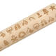 JM01687 Wooden Christmas Embossed Rolling Pin Dough Stick Baking Pastry Tool New Year Christmas Decoration