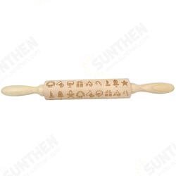 JM01687 Wooden Christmas Embossed Rolling Pin Dough Stick Baking Pastry Tool New Year Christmas Decoration JM01687 Wooden Christmas Embossed Rolling Pin Dough Stick Baking Pastry Tool New Year Christmas Decoration