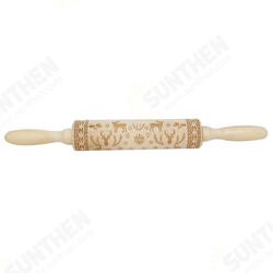 JM01688 Wooden Christmas Embossed Rolling Pin Dough Stick Baking Pastry Tool New Year Christmas Decoration JM01688 Wooden Christmas Embossed Rolling Pin Dough Stick Baking Pastry Tool New Year Christmas Decoration