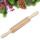 JM01691 Wooden Christmas Embossed Rolling Pin Dough Stick Baking Pastry Tool New Year Christmas Decoration