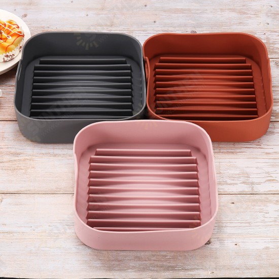 Multifunctional Silicone Baking Tray High Temperature Resistant Non-stick Bread Fried Baking Pan with Handles