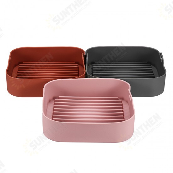 Multifunctional Silicone Baking Tray High Temperature Resistant Non-stick Bread Fried Baking Pan with Handles