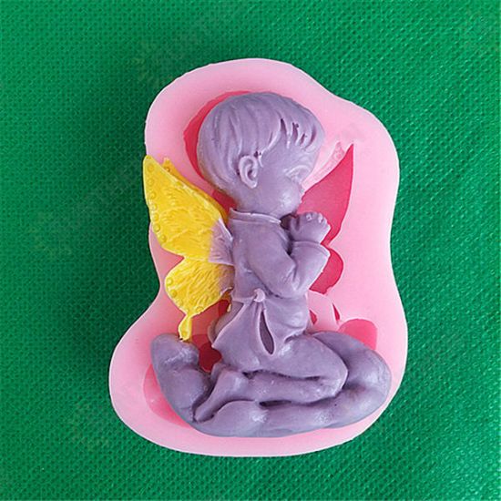 Prayed Boy Angel Silicone Fondant Cake Mold Soap Chocolate Mold