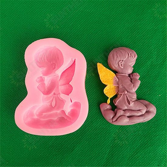 Prayed Boy Angel Silicone Fondant Cake Mold Soap Chocolate Mold