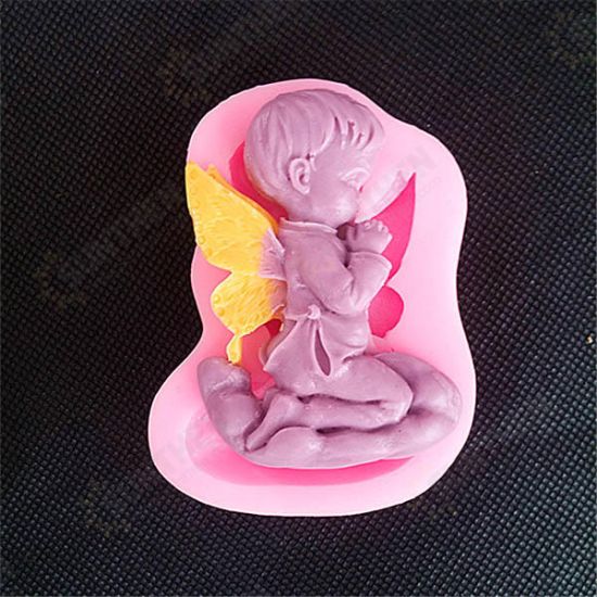 Prayed Boy Angel Silicone Fondant Cake Mold Soap Chocolate Mold