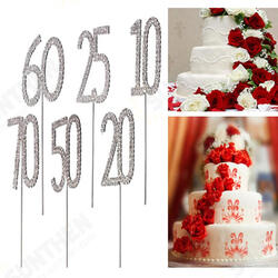 Sparkling Crystals Birthday Anniversary Number Cake Topper Sparkling Crystals Birthday Anniversary Number Cake Topper