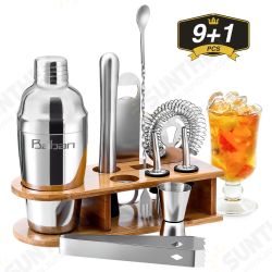 10PCS Bartender Kit with Stand Cocktail Shaker Set Bar with Stylish Bamboo Stand, Perfect Home Bar Tool Set 10PCS Bartender Kit with Stand Cocktail Shaker Set Bar with Stylish Bamboo Stand, Perfect Home Bar Tool Set