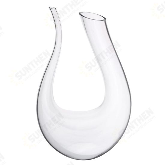 1.5L Wine Champange Glass Decanter U-shaped Bottle Jug Pourer Aerator Lead Free Crystal Glass