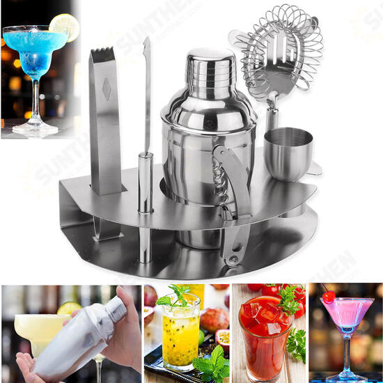 350mL Bar Drink Cocktail Shaker Jigger Mixer Sets Stainless Steel Bartender Tool Kit