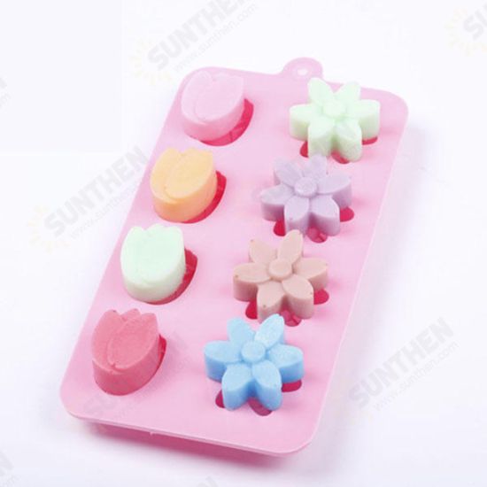 8 Holes Tulip Flowers Shape Silicone Mold Ice Cream Mold Cake Mold Jelly Mold Chocolate Mold