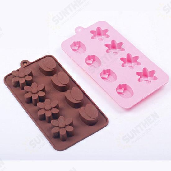 8 Holes Tulip Flowers Shape Silicone Mold Ice Cream Mold Cake Mold Jelly Mold Chocolate Mold