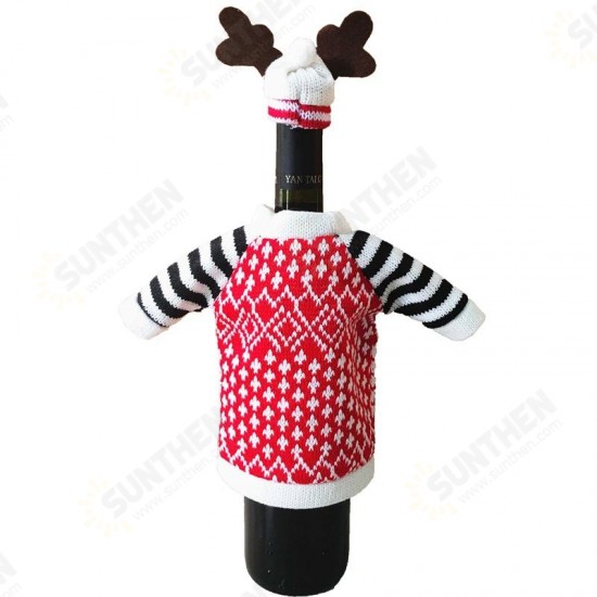 Christmas Wine Bottle Cover Christmas Decoration for Home Christmas Deer Elk Red Wine Champagne Bott