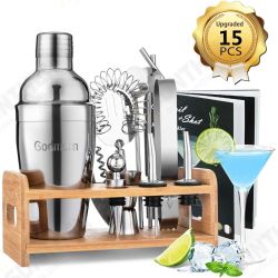 Cocktail Set Godmorn Stainless Steel Cocktail Shaker Set 14 Piece with Better Bamboo Stand Cocktail Set Godmorn Stainless Steel Cocktail Shaker Set 14 Piece with Better Bamboo Stand