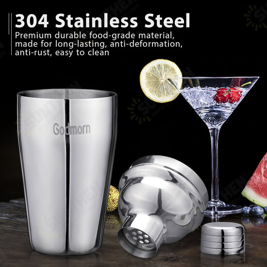 Cocktail Set Godmorn Stainless Steel Cocktail Shaker Set 14 Piece with Better Bamboo Stand