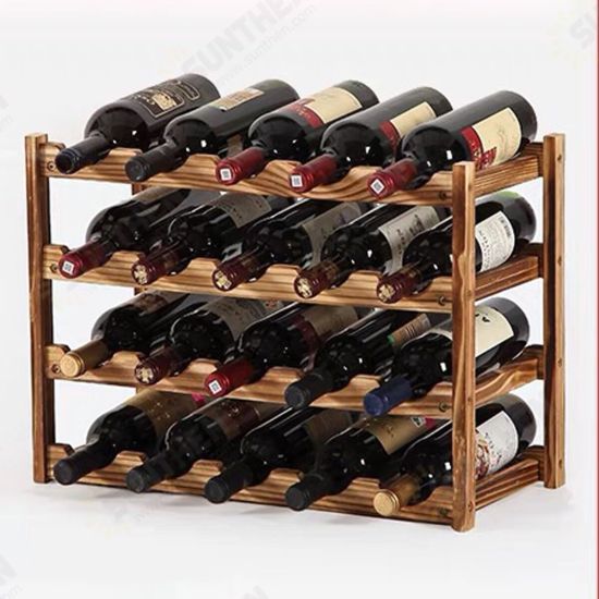 European Solid Wood Bottle Shelf Rack Holder Storage Racks Creative Design