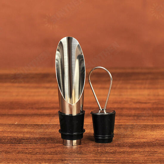 Stainless Steel Wine Pourers Wine Funnel Bottle Pourer Dumping Wine Stoppers Plug Bar Tools