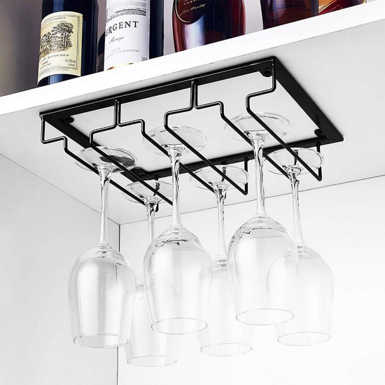Wall Mount Glass Rack Holder Hanging Under Cabinet Hanger Iron Shelf 4 Type