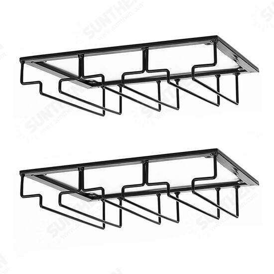 Wall Mount Glass Rack Holder Hanging Under Cabinet Hanger Iron Shelf 4 Type