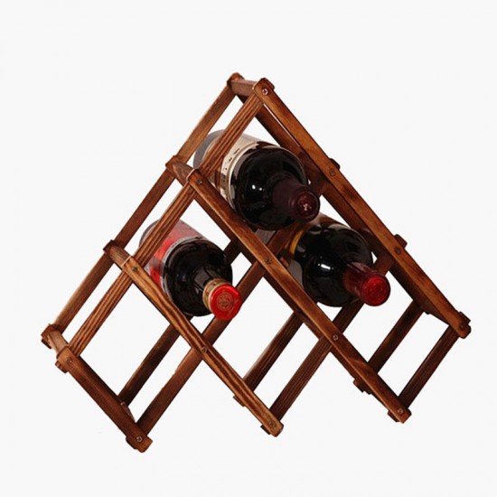 Wooden Red Wine Holder Rack 6 Bottle Wine Rack Mount Kitchen Glass Drinks Holder Storage Organizer