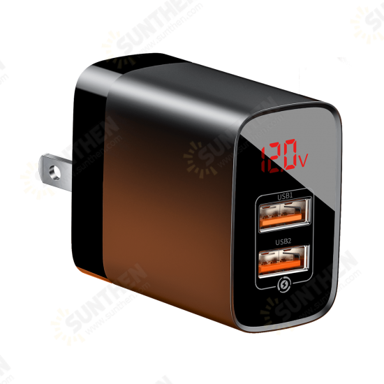 18W Dual USB Charger QC3.0 PD3.0 LED Display Fast Charging For iPhone XS 11Pro Mi10 Note 9S 18W Dual USB Charger QC3.0 PD3.0 LED Display Fast Charging For iPhone XS 11Pro Mi10 Note 9S