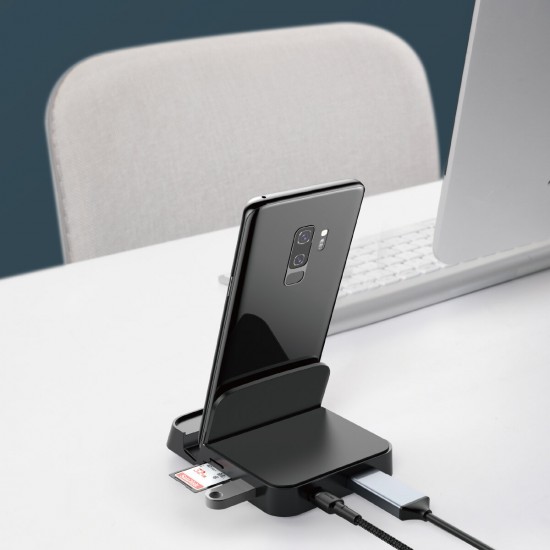 7in1 Type-C USB-C Hub Docking Station Adapter With 1*USB 3.0/2*USB 2.0/Type-C PD Charging/4K HD Display/TF Card Reader Slot/Camera Card Reader Slot