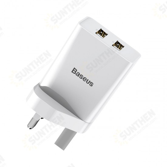 10.5W 2A Smart Protection Dual USB Travel Charger UK Plug Fast Charging Speed Mini Universal Charger Adapter for Samsung S10+ 9T Note8