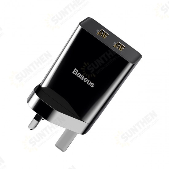 10.5W 2A Smart Protection Dual USB Travel Charger UK Plug Fast Charging Speed Mini Universal Charger Adapter for Samsung S10+ 9T Note8