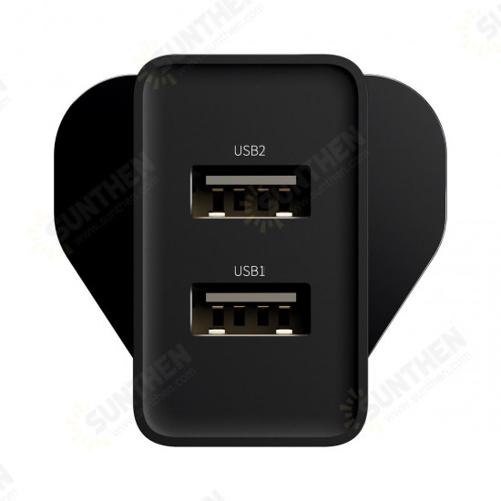 10.5W 2A Smart Protection Dual USB Travel Charger UK Plug Fast Charging Speed Mini Universal Charger Adapter for Samsung S10+ 9T Note8