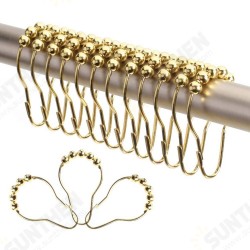 12Pcs Stainless Steel Shower Curtain Hooks Rings Rods For Bathroom 12Pcs Stainless Steel Shower Curtain Hooks Rings Rods For Bathroom
