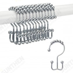 12Pcs Stainless Steel Shower Curtain Hooks Rings Rust-Resistant Metal Double Glide Shower Hooks for Bathroom Shower Rods Curtains 12Pcs Stainless Steel Shower Curtain Hooks Rings Rust-Resistant Metal Double Glide Shower Hooks for Bathroom Shower Rods Curtains