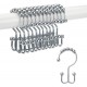 12Pcs Stainless Steel Shower Curtain Hooks Rings Rust-Resistant Metal Double Glide Shower Hooks for Bathroom Shower Rods Curtains