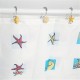 12Pcs/Set Resin Decorative Seashell Shower Curtain Stainless Steel Hook Bathroom