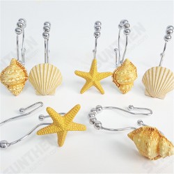 12Pcs/Set Resin Decorative Seashell Shower Curtain Stainless Steel Hook Bathroom 12Pcs/Set Resin Decorative Seashell Shower Curtain Stainless Steel Hook Bathroom
