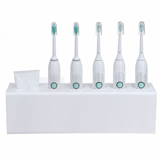 1PCS Wall Mounted Electric Toothbrush Holder Toothpaste Holder Bathroom Organizer Detachable Bathroom Storage Caddy