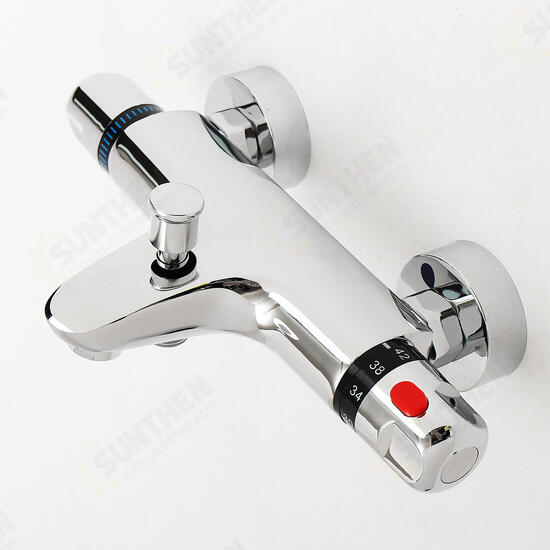 2 Handles Thermostatic Mixer Shower Control Valve Faucet Tap Wall Mounted