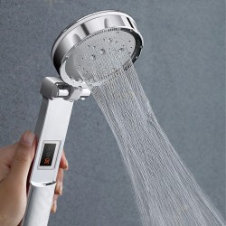 2 PCS Digital Shower Head Clamshell Hand Held Pressurized Back Cover Rubbing 3-Level Temperature Display 2 PCS Digital Shower Head Clamshell Hand Held Pressurized Back Cover Rubbing 3-Level Temperature Display