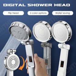 2 PCS Digital Shower Head Clamshell Hand Held Pressurized Back Cover Rubbing 3-Level Temperature Display 2 PCS Digital Shower Head Clamshell Hand Held Pressurized Back Cover Rubbing 3-Level Temperature Display