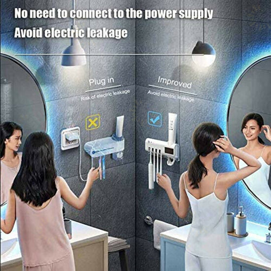 2 in 1 Solar UV Light Ultraviolet Intelligent Toothbrush Holder Sterilizer Set Toothbrush Sterilizer