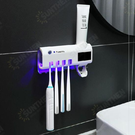 2 in 1 Solar UV Light Ultraviolet Intelligent Toothbrush Holder Sterilizer Set Toothbrush Sterilizer