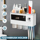 2/3/4 Cups Multi-function Toothbrush Holder Waterproof Anti-dust Mouth Cup Rack Wall-mounted Toothbrush Holder