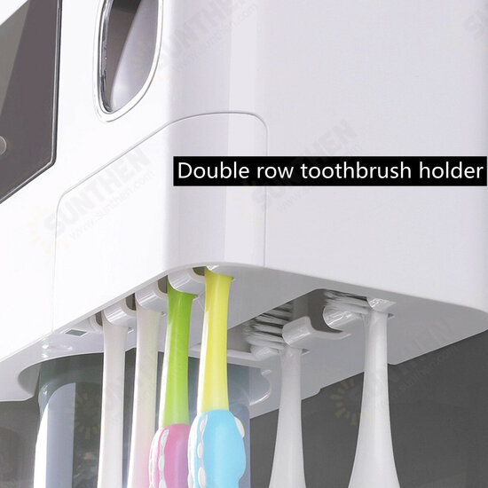 2/3/4 Cups Multi-function Toothbrush Holder Waterproof Anti-dust Mouth Cup Rack Wall-mounted Toothbrush Holder