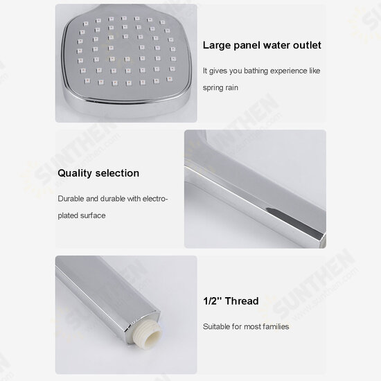 2PCS Set ABS Automatic Descaling Shower Set Electroplating Shower Set Rainforest Shower Shower