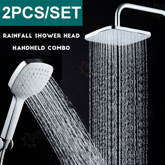 2PCS Set ABS Automatic Descaling Shower Set Electroplating Shower Set Rainforest Shower Shower