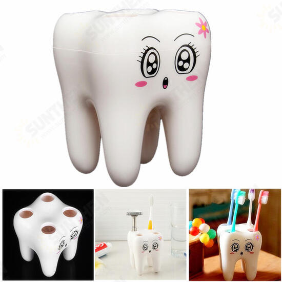 4 Holes Smily Face Toothbrush Holder Rack Cartoon Design Toothbrush Bracket